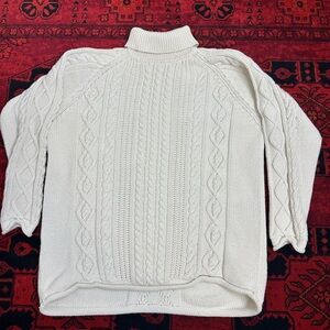 Vintage 90s Lorelai Gilmore 100% cotton cable knit turtleneck sweater